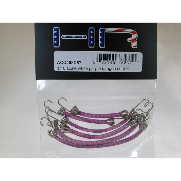 Purple Blue 6 Hot Racing ACC468C87 1//10 Scale Bungee Cord Set